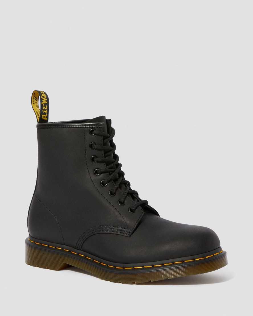 Dr. Martens 1460 Greasy Nahka Miesten Nauhalliset Nilkkurit - Mustat Nilkkurit [831-KBMWPZ]